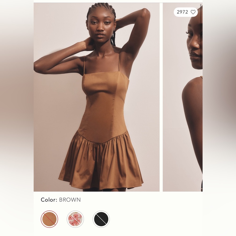 Anthropologie Brown Satin Mini Dress